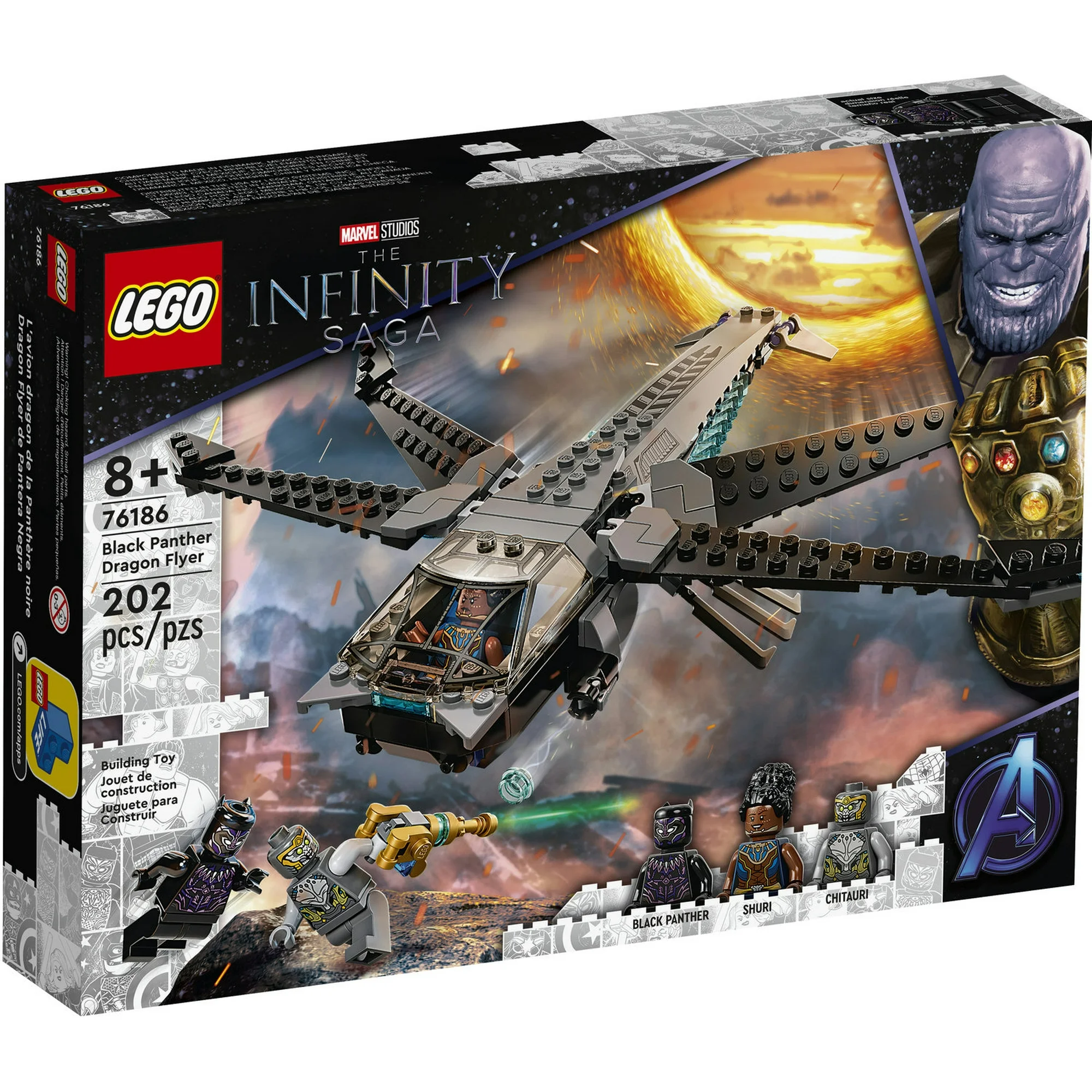 LEGO Marvel Avengers Black Panther Dragon Flyer Building Toy LEGO Marvel Avengers Black Panther Dragon Flyer Building Toy