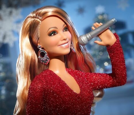 Barbie Signature Doll Mariah Holiday Collectible in Red Glitter Gown