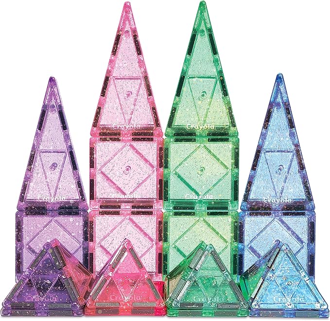 CreateOn Crayola Glitter Magnetic Tiles Building Set for Kids CreateOn Crayola Glitter Magnetic Tiles Building Set for Kids