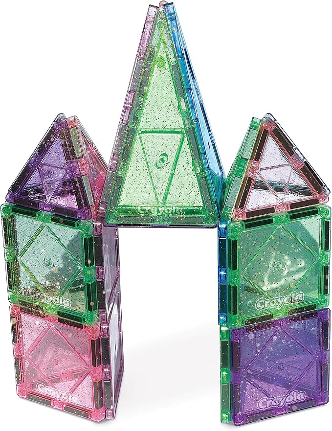 CreateOn Crayola Glitter Magnetic Tiles Building Set for Kids CreateOn Crayola Glitter Magnetic Tiles Building Set for Kids