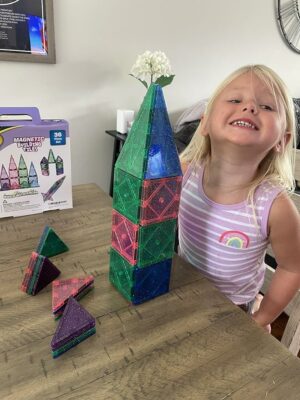 CreateOn Crayola Glitter Magnetic Tiles Building Set for Kids