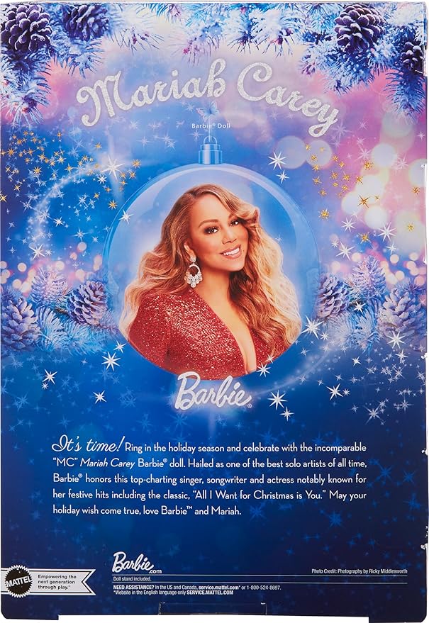 Barbie Signature Doll Mariah Holiday Collectible in Red Glitter Gown Barbie Signature Doll Mariah Holiday Collectible in Red Glitter Gown