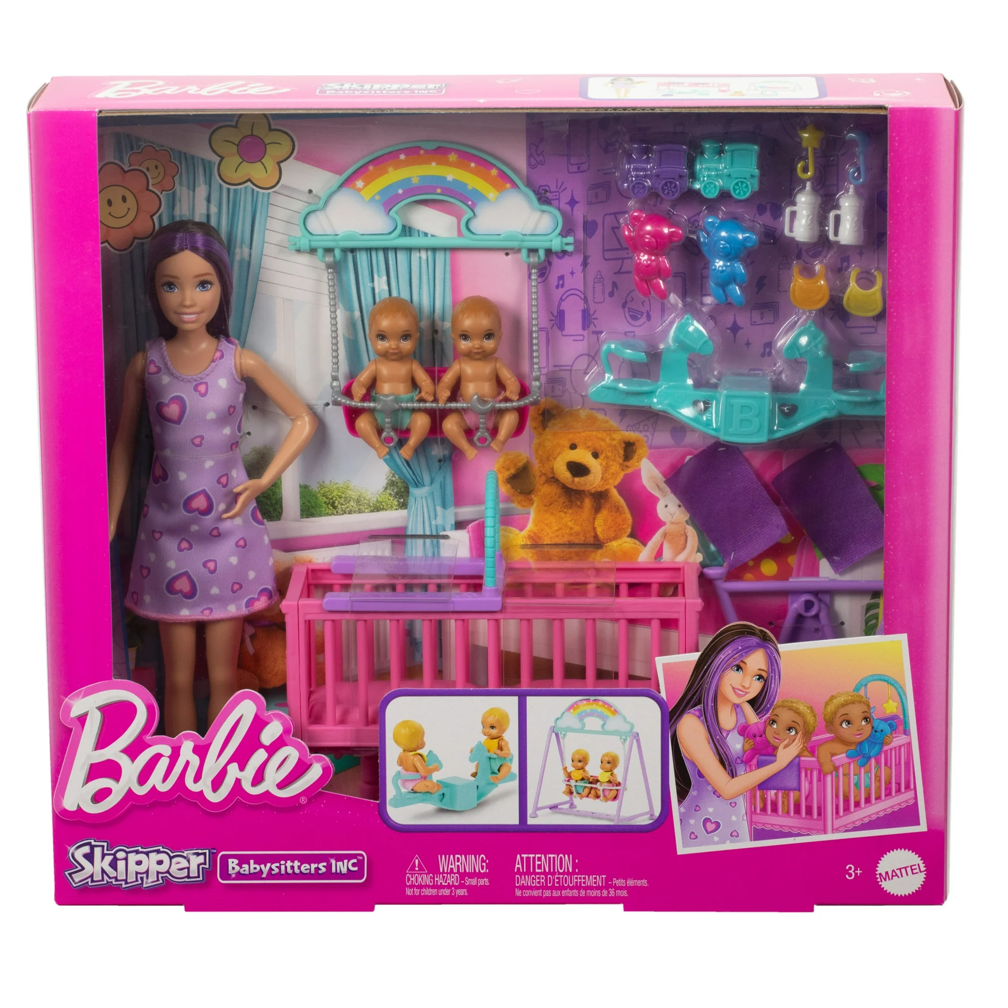 Barbie Skipper Babysitter Doll with Twin Nursery Playset with Crib Barbie Skipper Babysitter Doll with Twin Nursery Playset with Crib