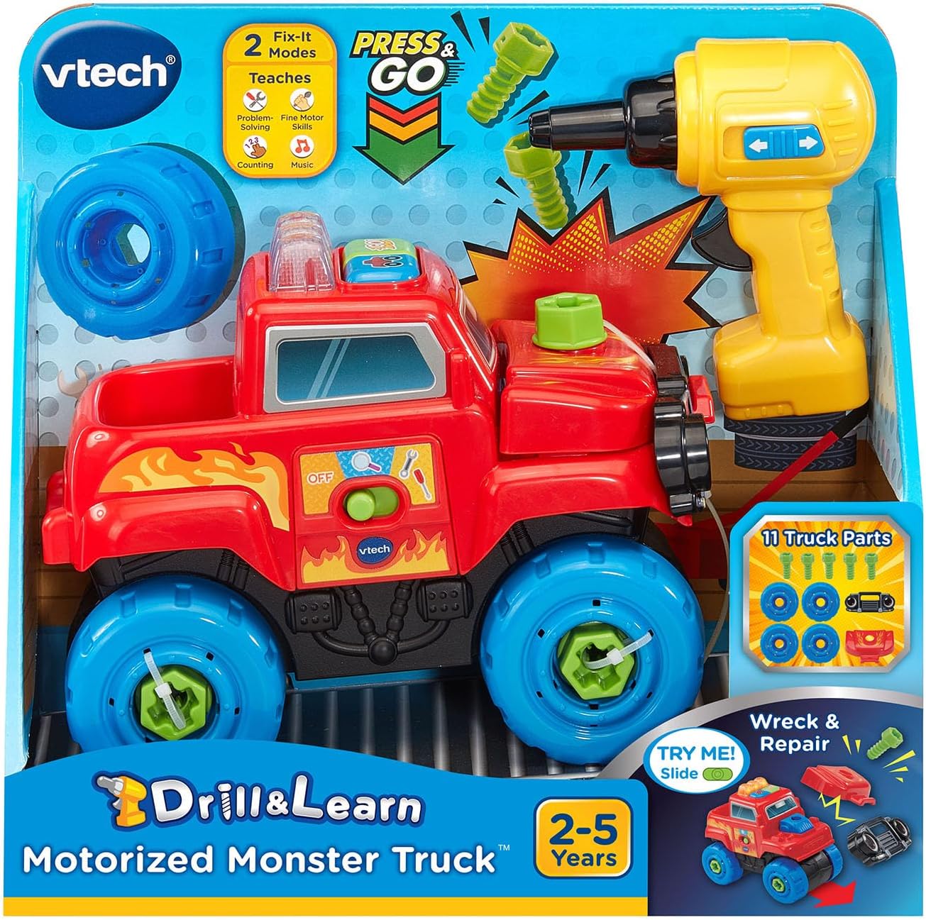 VTech Drill and Learn Motorized Monster Truck with Repair Tools VTech Drill and Learn Motorized Monster Truck with Repair Tools