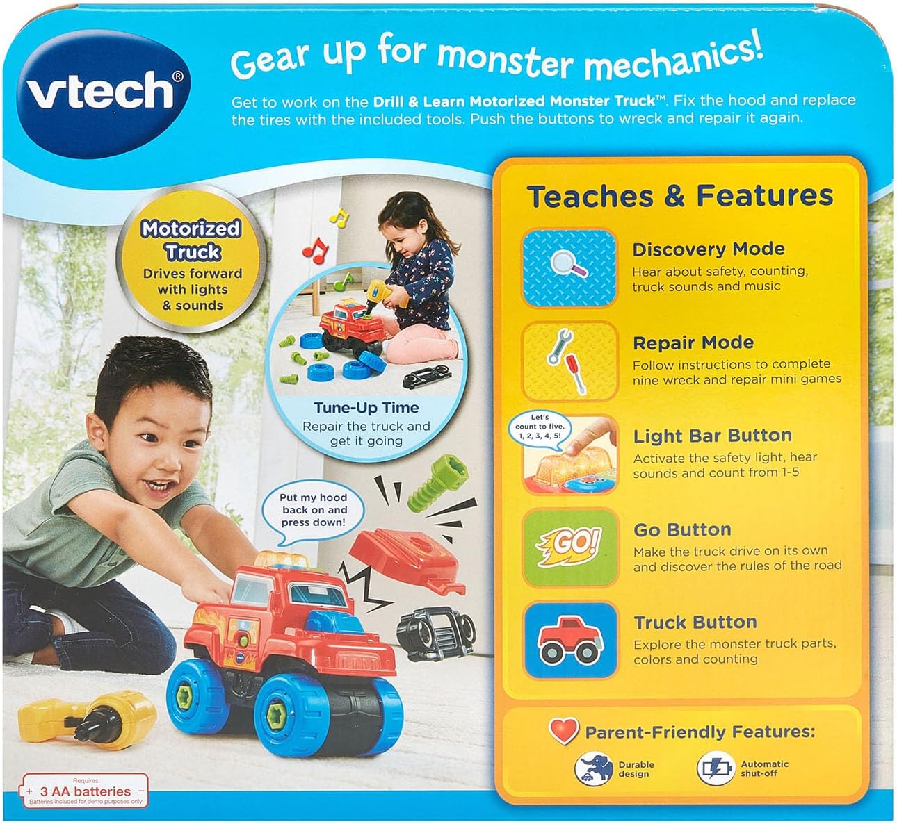 v7 VTech Drill and Learn Motorized Monster Truck with Repair Tools