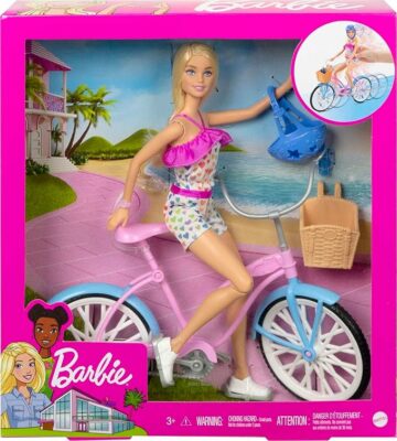 Barbie Doll and Bike Playset Bicycle & Rolling Wheel