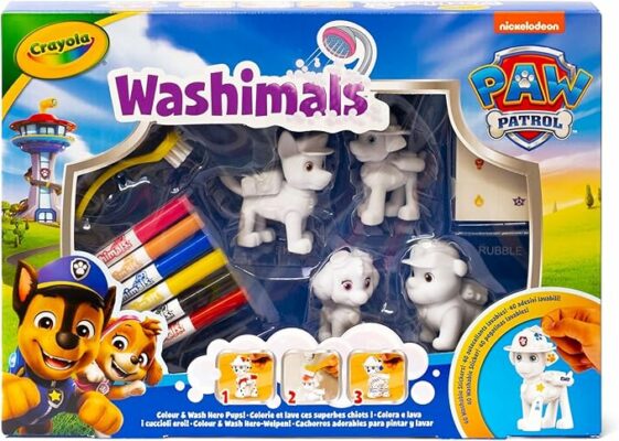 CRAYOLA Washimals Paw Patrol Activity Kit with 4 Baby Animals