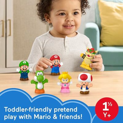 Fisher-Price Little People Toddler Toy My Mario 6-Piece Character Figure Set