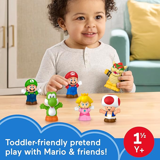 Fisher-Price Little People Toddler Toy My Mario 6-Piece Character Figure Set Fisher-Price Little People Toddler Toy My Mario 6-Piece Character Figure Set