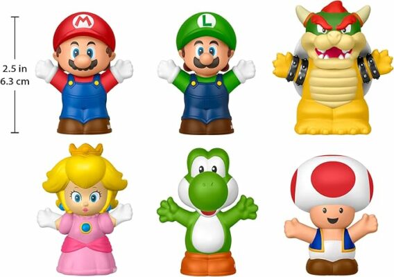 Fisher-Price Little People Toddler Toy My Mario 6-Piece Character Figure Set