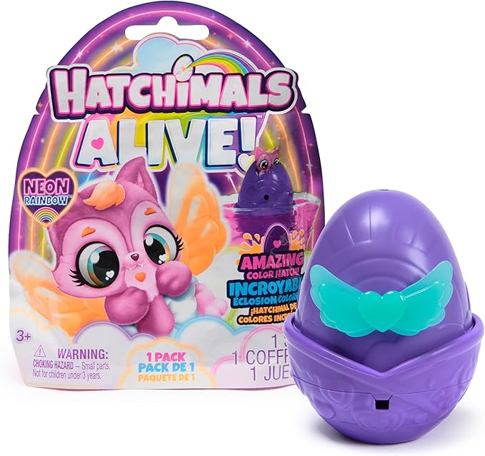 HATCHIMALS Alive Neon Rainbow Set of 1 Surprise Blind Box Figure