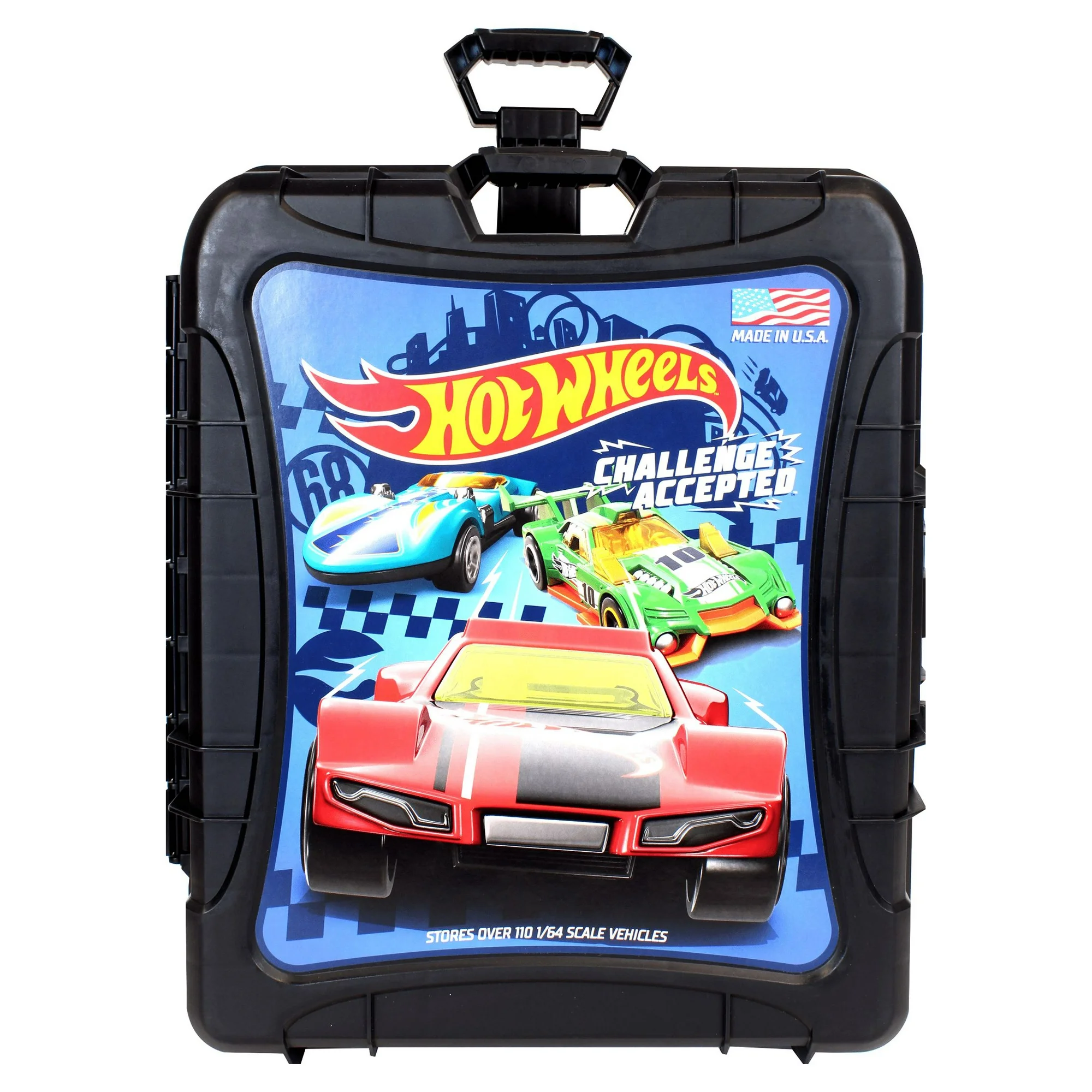Hot Wheels 110 Vehicle Playsets Plastic Carrying Case in Black Hot Wheels 110 Vehicle Playsets Plastic Carrying Case in Black