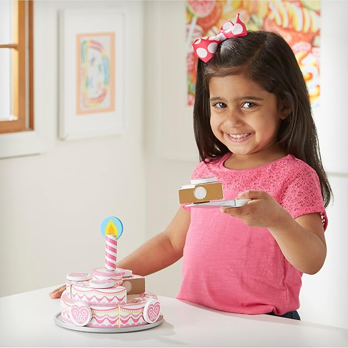 Melissa & Doug Triple-Layer Party Cake Wooden Play Food Set Melissa & Doug Triple-Layer Party Cake Wooden Play Food Set