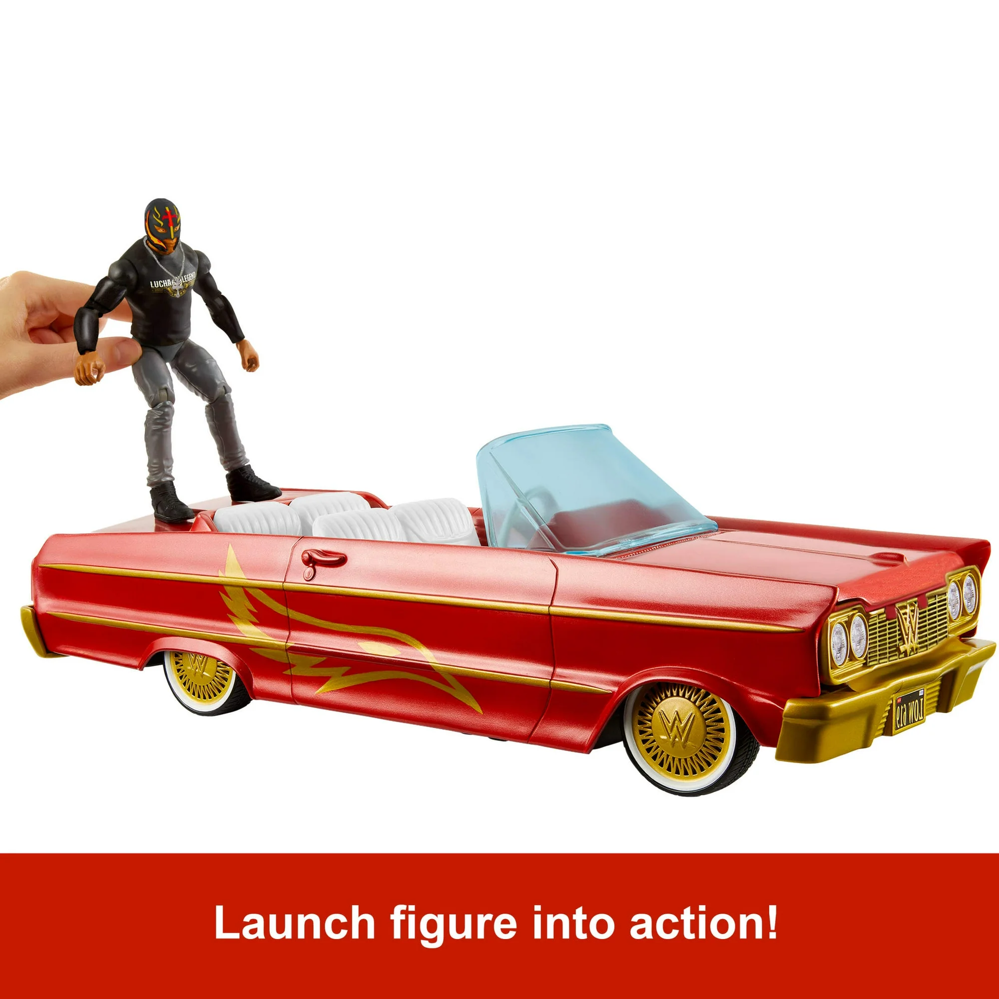 WWE Action Figure Vehicle Lucha Low Rider Car with Action Figure WWE Action Figure Vehicle Lucha Low Rider Car with Action Figure