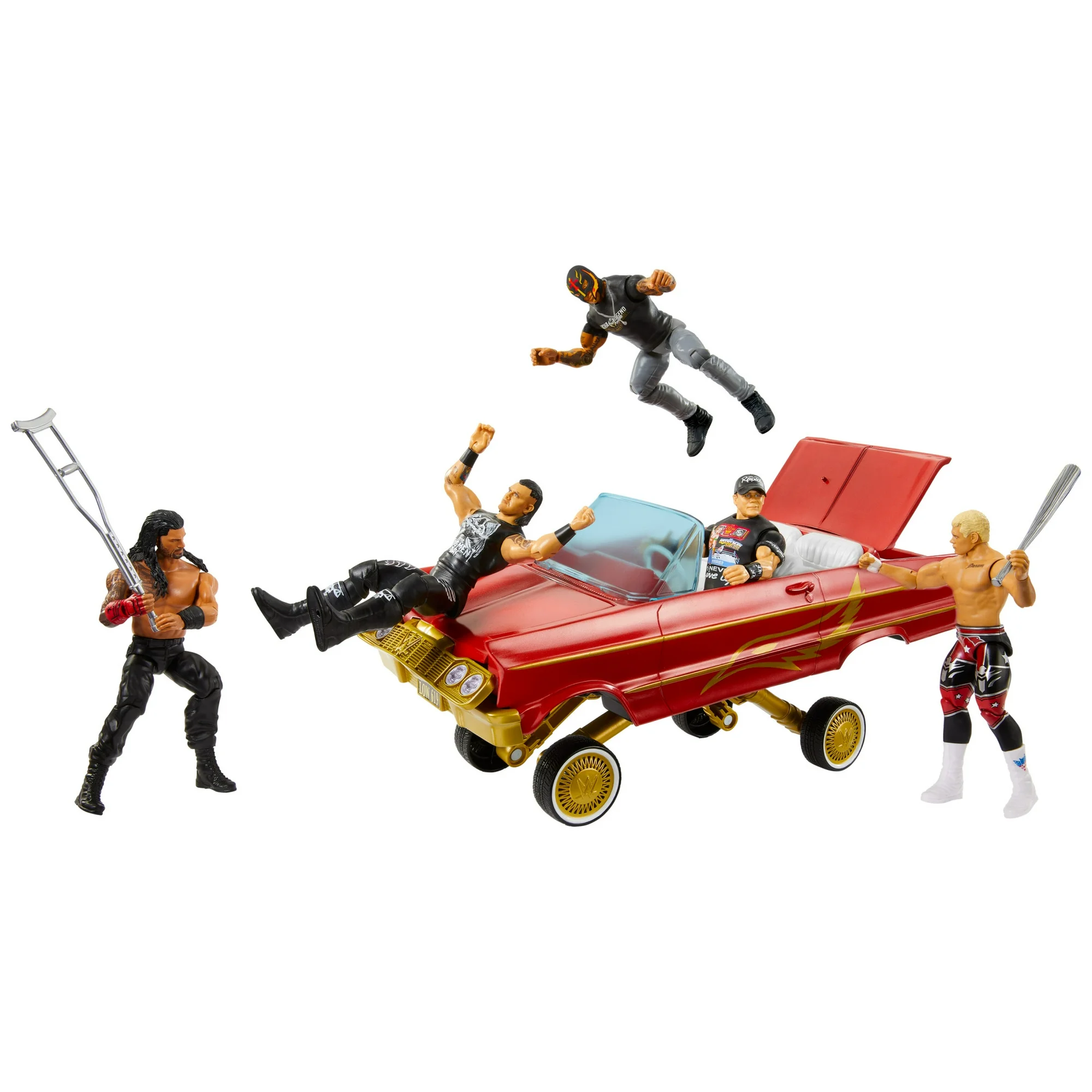 WWE Action Figure Vehicle Lucha Low Rider Car with Action Figure WWE Action Figure Vehicle Lucha Low Rider Car with Action Figure