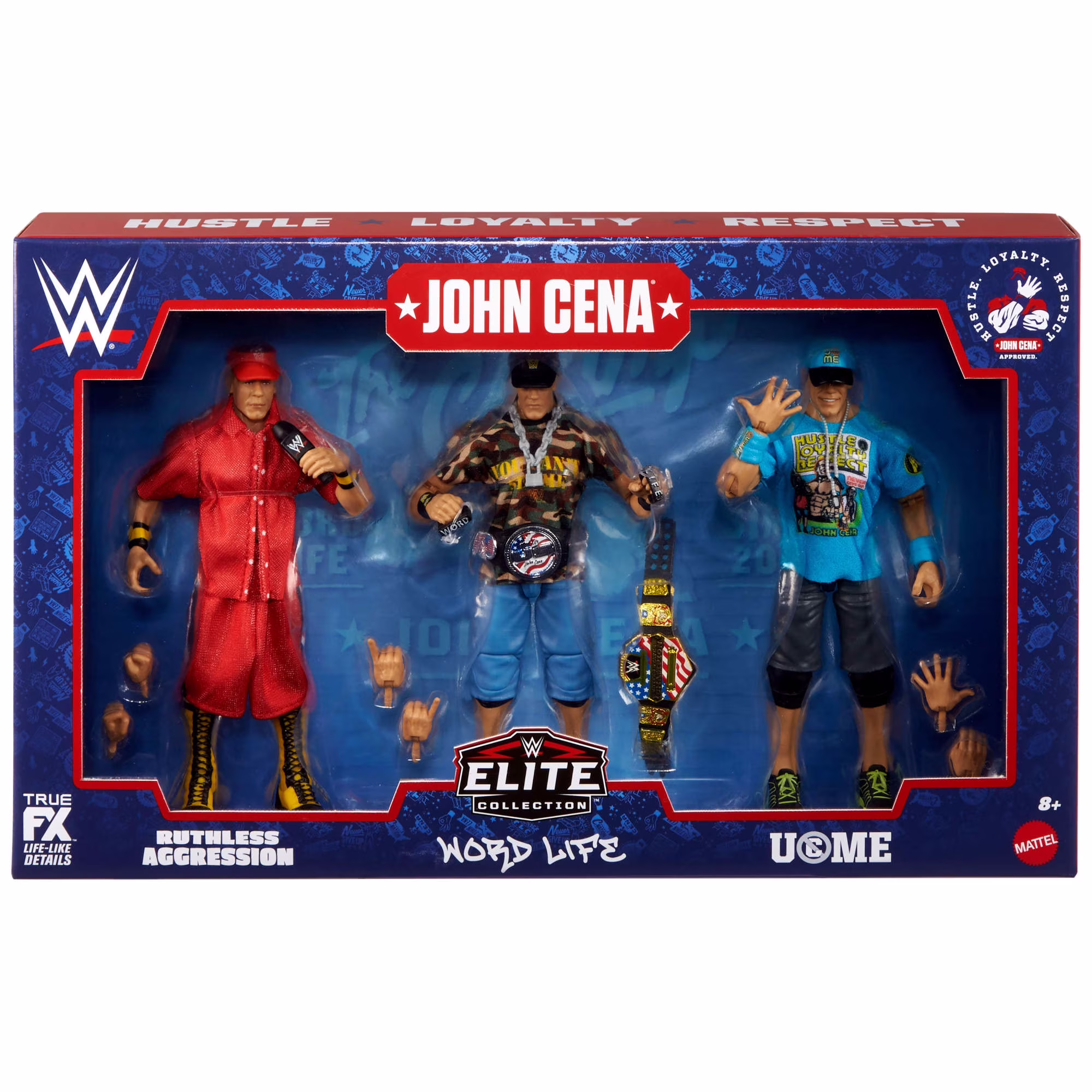 WWE Elite Collection John Cena 3 Pack Collectible Set Action Figure