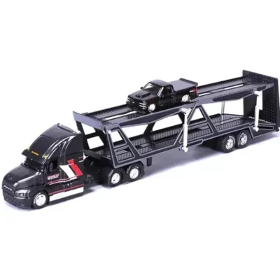 Maisto 1:64 Mack Transporter Open Trailer Chevrolet Pickup – Black