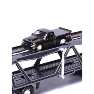 Maisto 1:64 Mack Transporter Open Trailer Chevrolet Pickup – Black