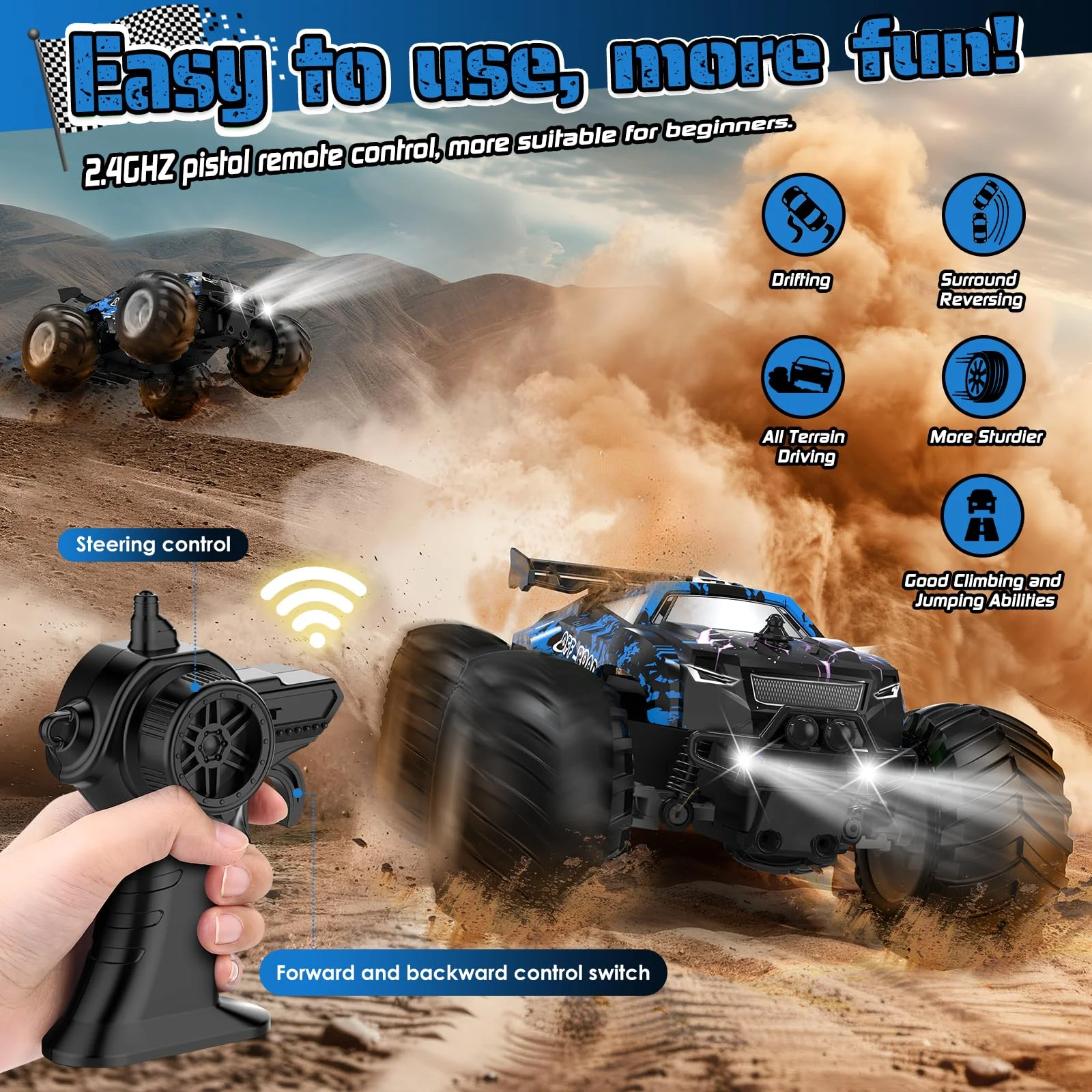 All-Terrain Remote Control Truck Rechargeable Rc Truck with LED All-Terrain Remote Control Truck Rechargeable Rc Truck with LED