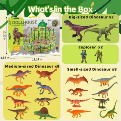 Dinosaur House Play Set with LED Light & Sound Dinosaur Theme Park