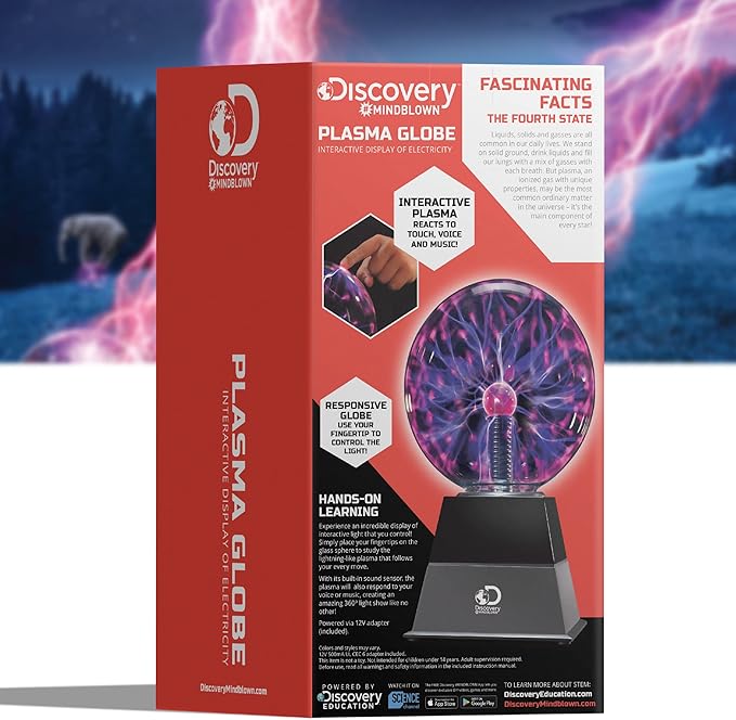 Discovery™ Plasma Globe Lamp Touch & Sound Sensitive Lightning Discovery™ Plasma Globe Lamp Touch & Sound Sensitive Lightning