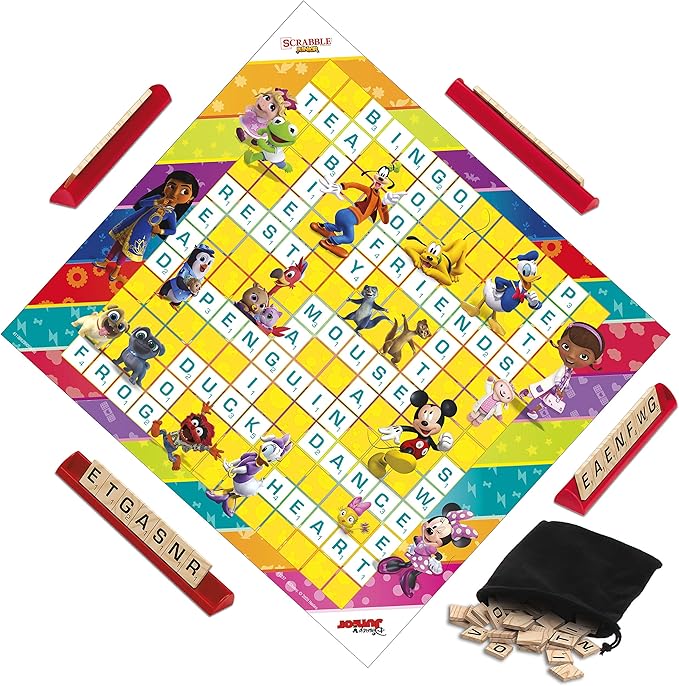 Hasbro Gaming Scrabble Junior Disney Junior Edition Double Sided Board Game Hasbro Gaming Scrabble Junior Disney Junior Edition Double Sided Board Game