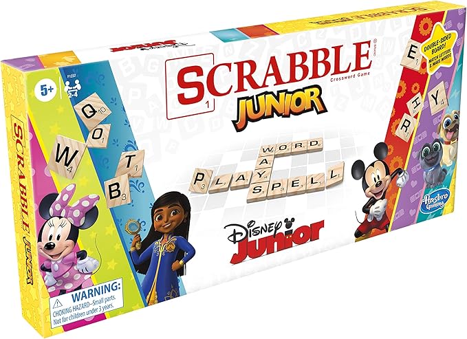 Hasbro Gaming Scrabble Junior Disney Junior Edition Double Sided Board Game Hasbro Gaming Scrabble Junior Disney Junior Edition Double Sided Board Game