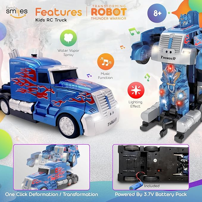 Kids Transforming Robot RC Truck Toys for Boys Kids Transforming Robot RC Truck Toys for Boys