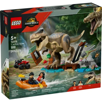 LEGO Jurassic World T. rex River Escape Dinosaur Toy For Kids