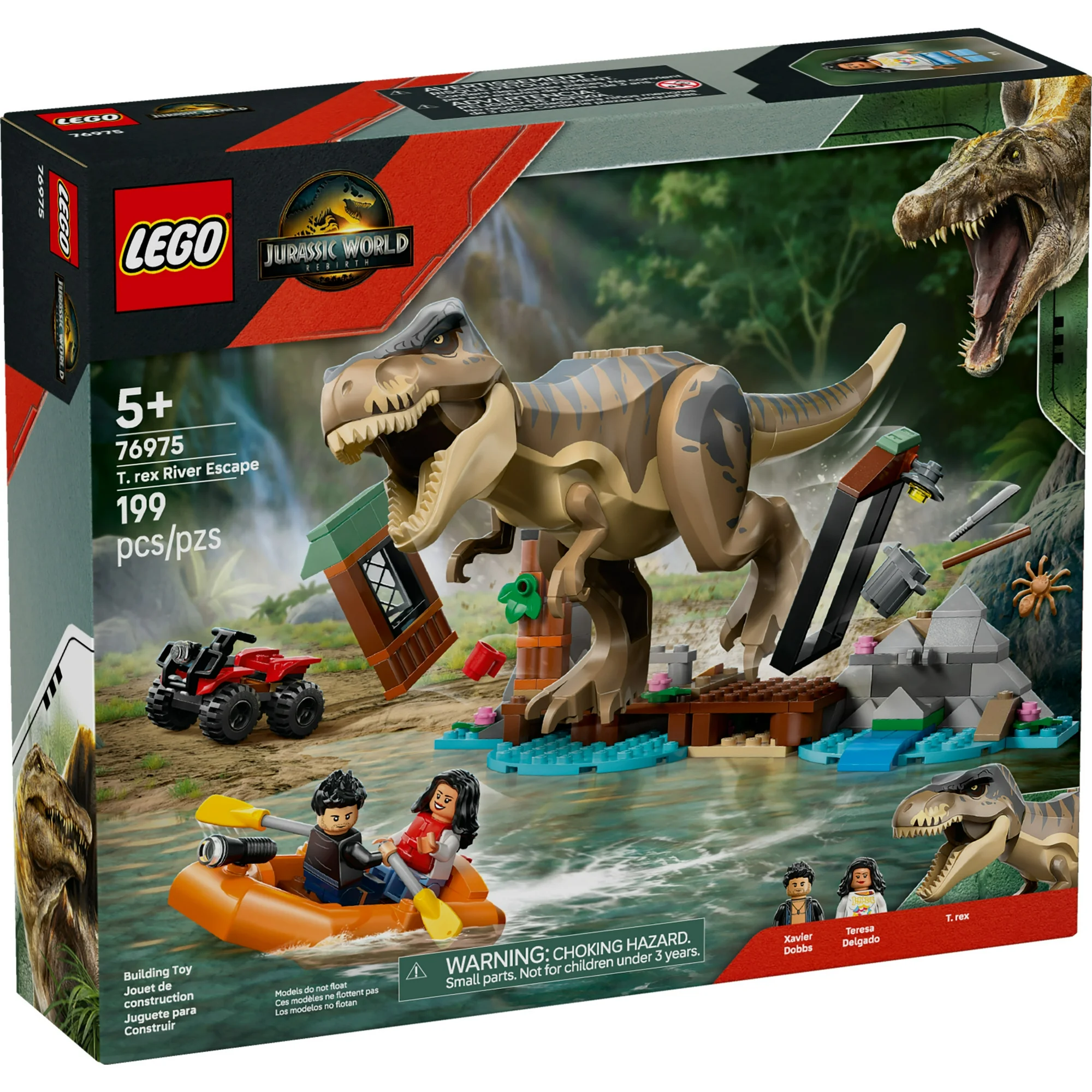 LEGO Jurassic World T. rex River Escape Dinosaur Toy For Kids LEGO Jurassic World T. rex River Escape Dinosaur Toy For Kids
