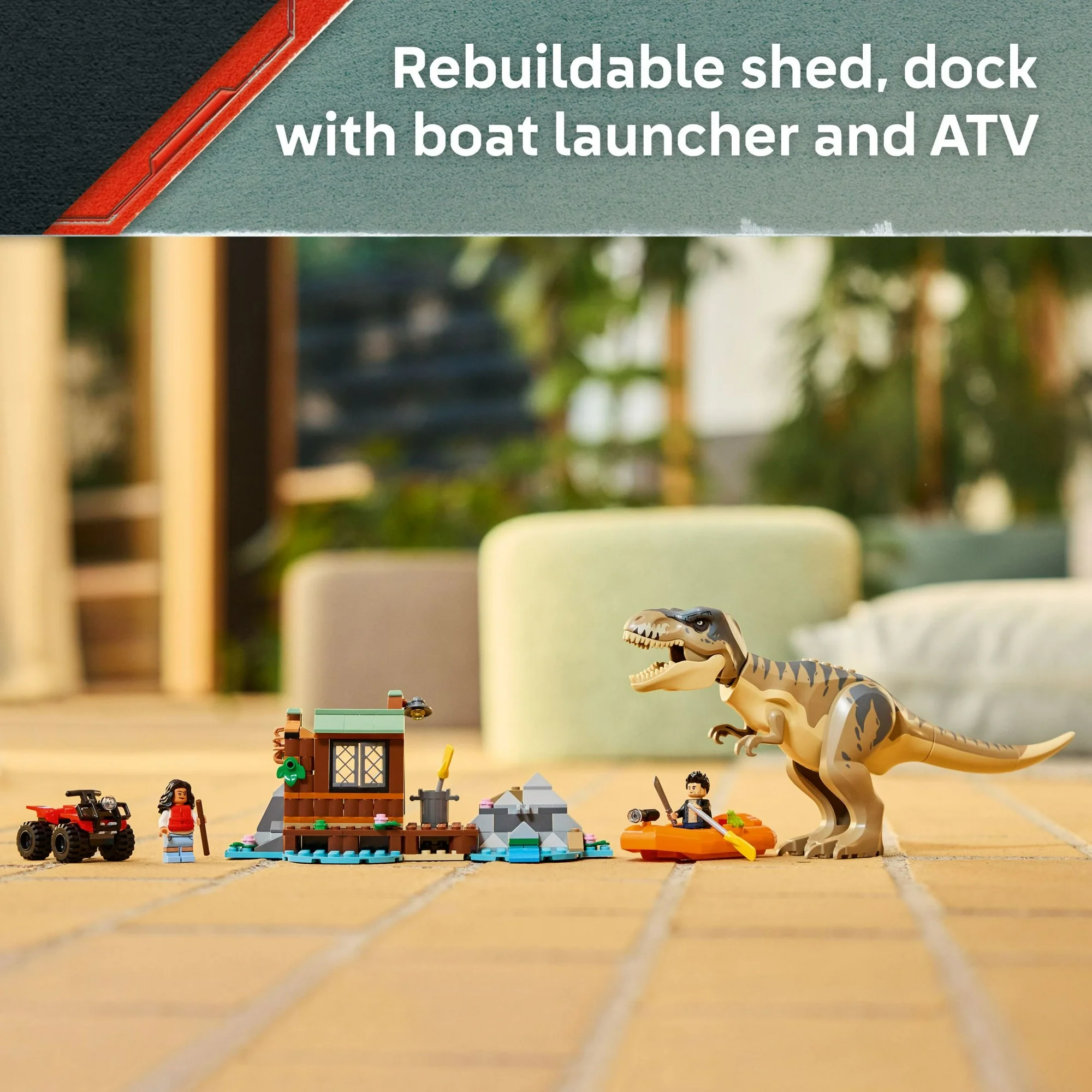 LEGO Jurassic World T. rex River Escape Dinosaur Toy For Kids LEGO Jurassic World T. rex River Escape Dinosaur Toy For Kids
