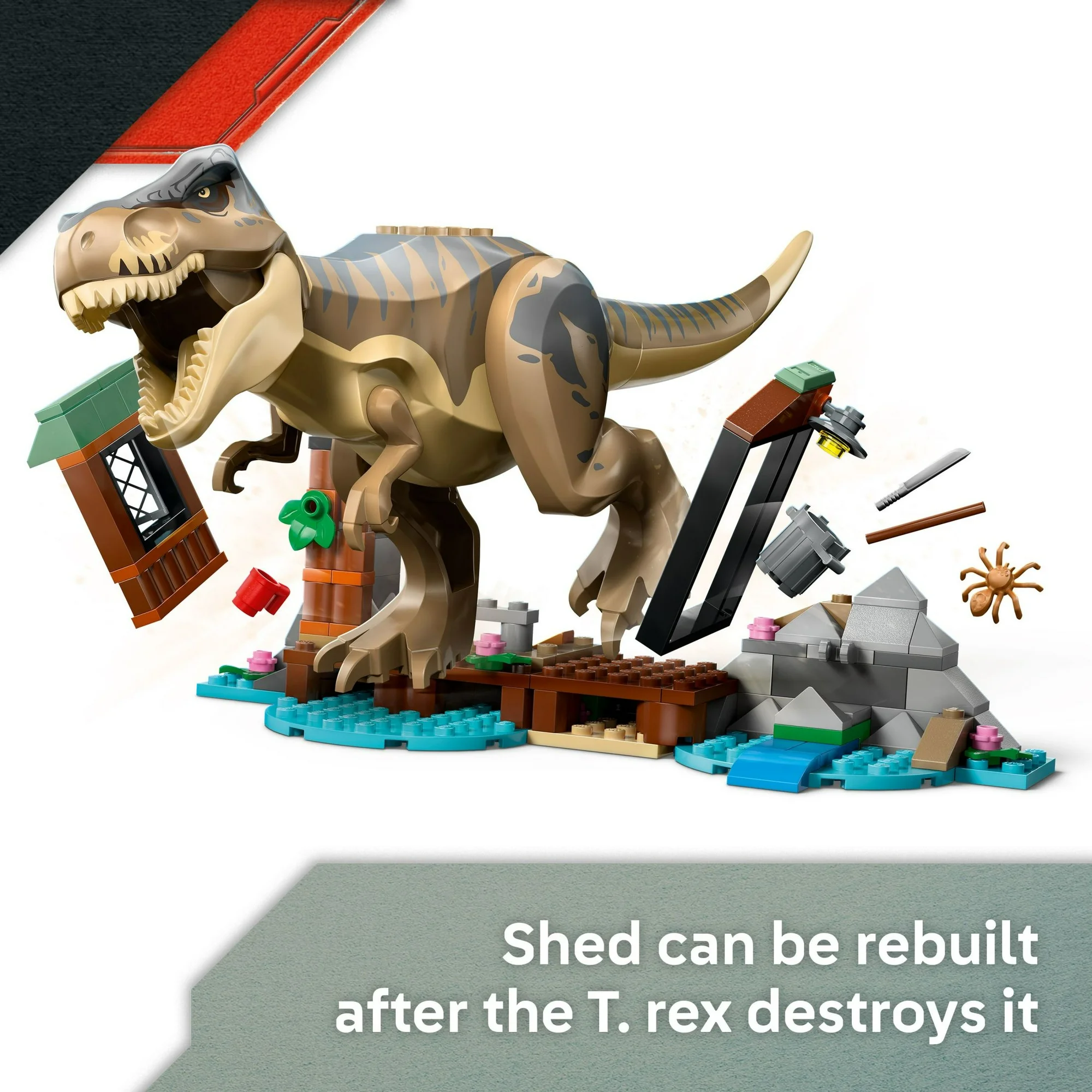 LEGO Jurassic World T. rex River Escape Dinosaur Toy For Kids LEGO Jurassic World T. rex River Escape Dinosaur Toy For Kids