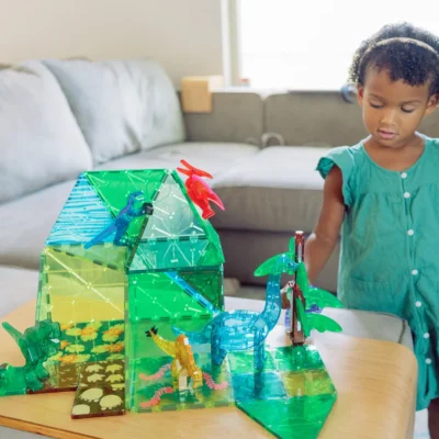 MAGNA-TILES Dino World XL 50-Piece Magnetic Construction Set