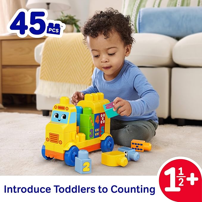 MEGA BLOKS First Builders Toddler Block Toys Set Build & Count Bus 45 Pieces MEGA BLOKS First Builders Toddler Block Toys Set Build & Count Bus 45 Pieces