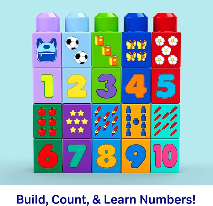 MEGA BLOKS First Builders Toddler Block Toys Set Build & Count Bus 45 Pieces MEGA BLOKS First Builders Toddler Block Toys Set Build & Count Bus 45 Pieces