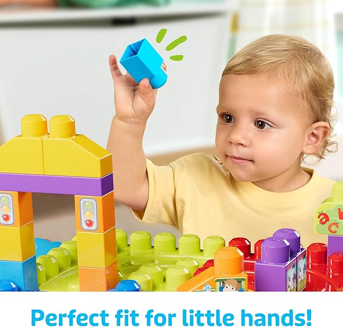 MEGA BLOKS First Builders Toddler Blocks Portable Activity Table with 30 Pieces MEGA BLOKS First Builders Toddler Blocks Portable Activity Table with 30 Pieces