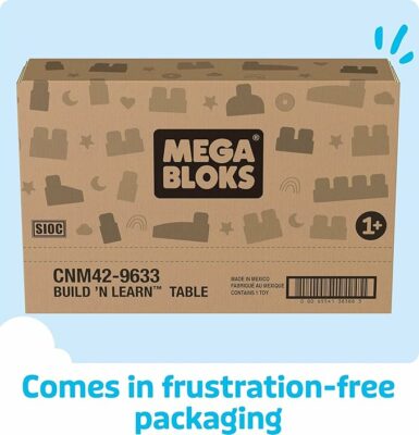 MEGA BLOKS First Builders Toddler Blocks Portable Activity Table with 30 Pieces