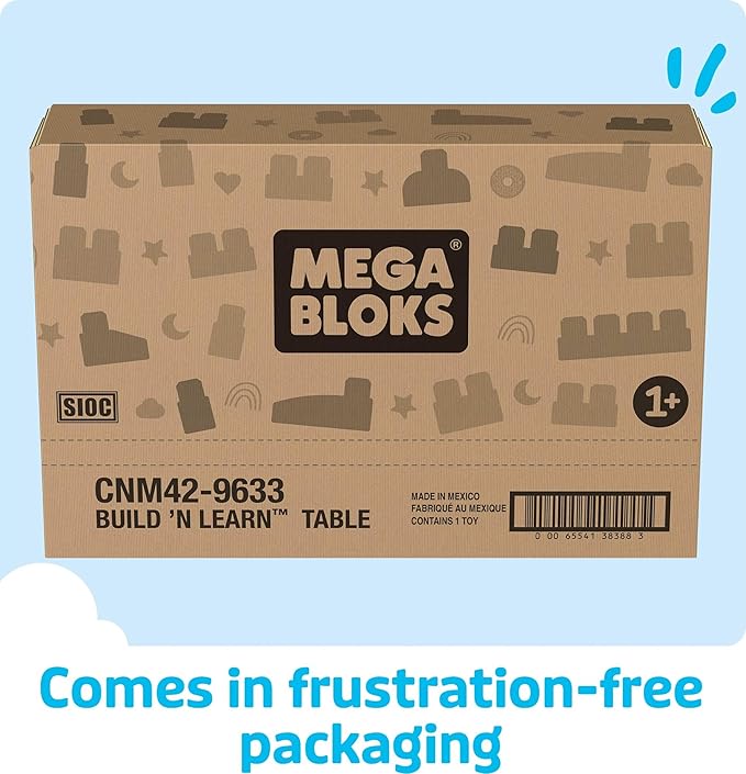 MEGA BLOKS First Builders Toddler Blocks Portable Activity Table with 30 Pieces MEGA BLOKS First Builders Toddler Blocks Portable Activity Table with 30 Pieces
