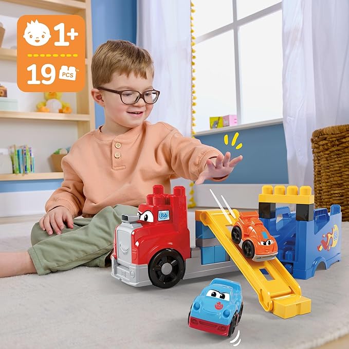 MEGA BLOKS First Builders Toddler Building Blocks Toy Set Build & Race Rig MEGA BLOKS First Builders Toddler Building Blocks Toy Set Build & Race Rig
