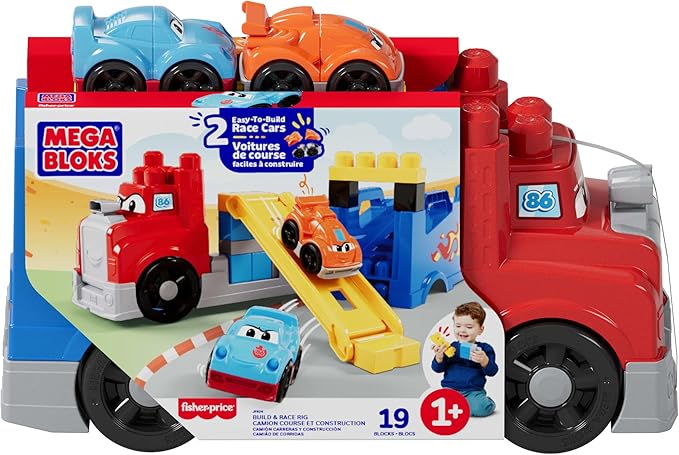 MEGA BLOKS First Builders Toddler Building Blocks Toy Set Build & Race Rig MEGA BLOKS First Builders Toddler Building Blocks Toy Set Build & Race Rig