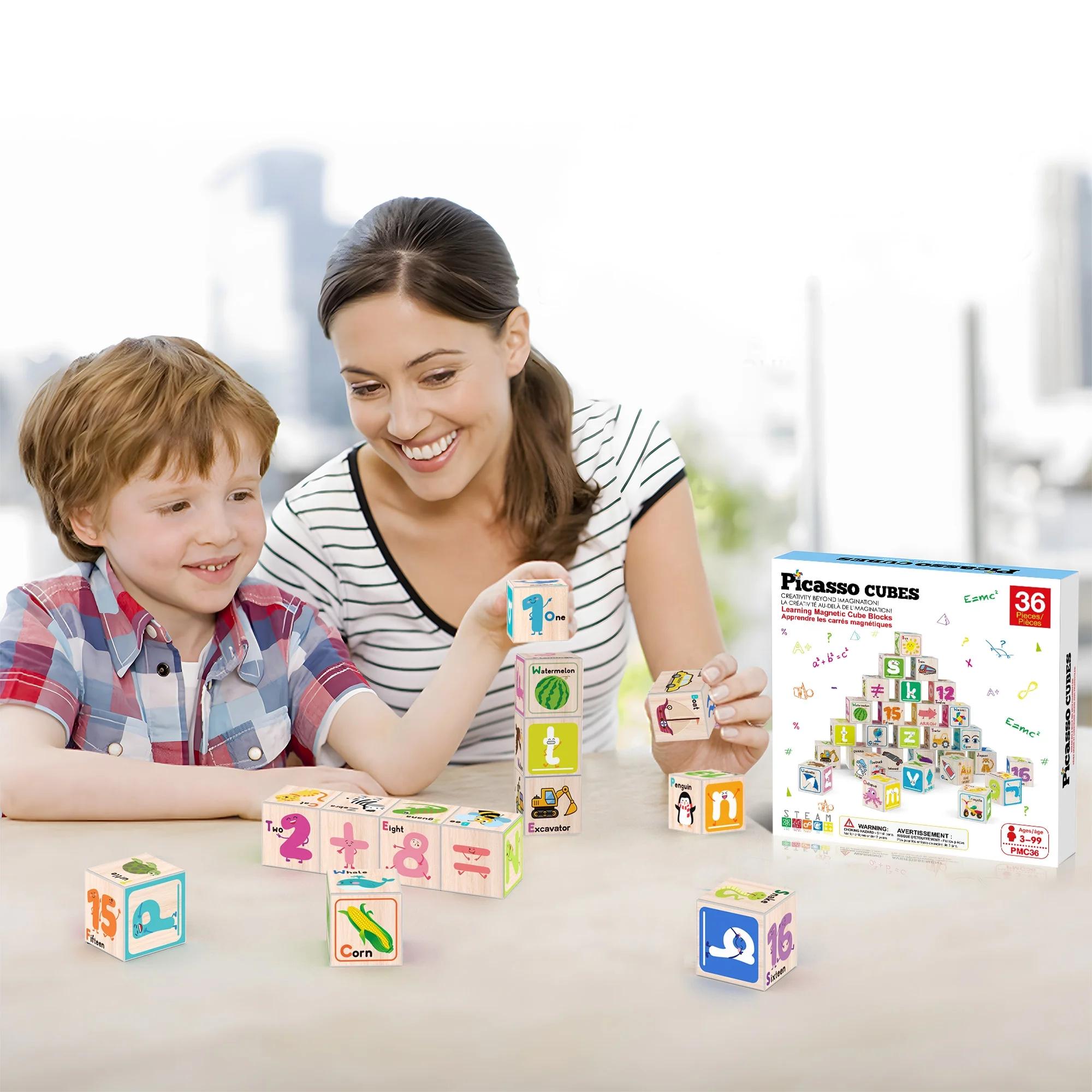 Magnetic Puzzle Cubes 216 Patterns Alphabet Numbers & Shapes 36 PCS Magnetic Puzzle Cubes 216 Patterns Alphabet Numbers & Shapes 36 PCS