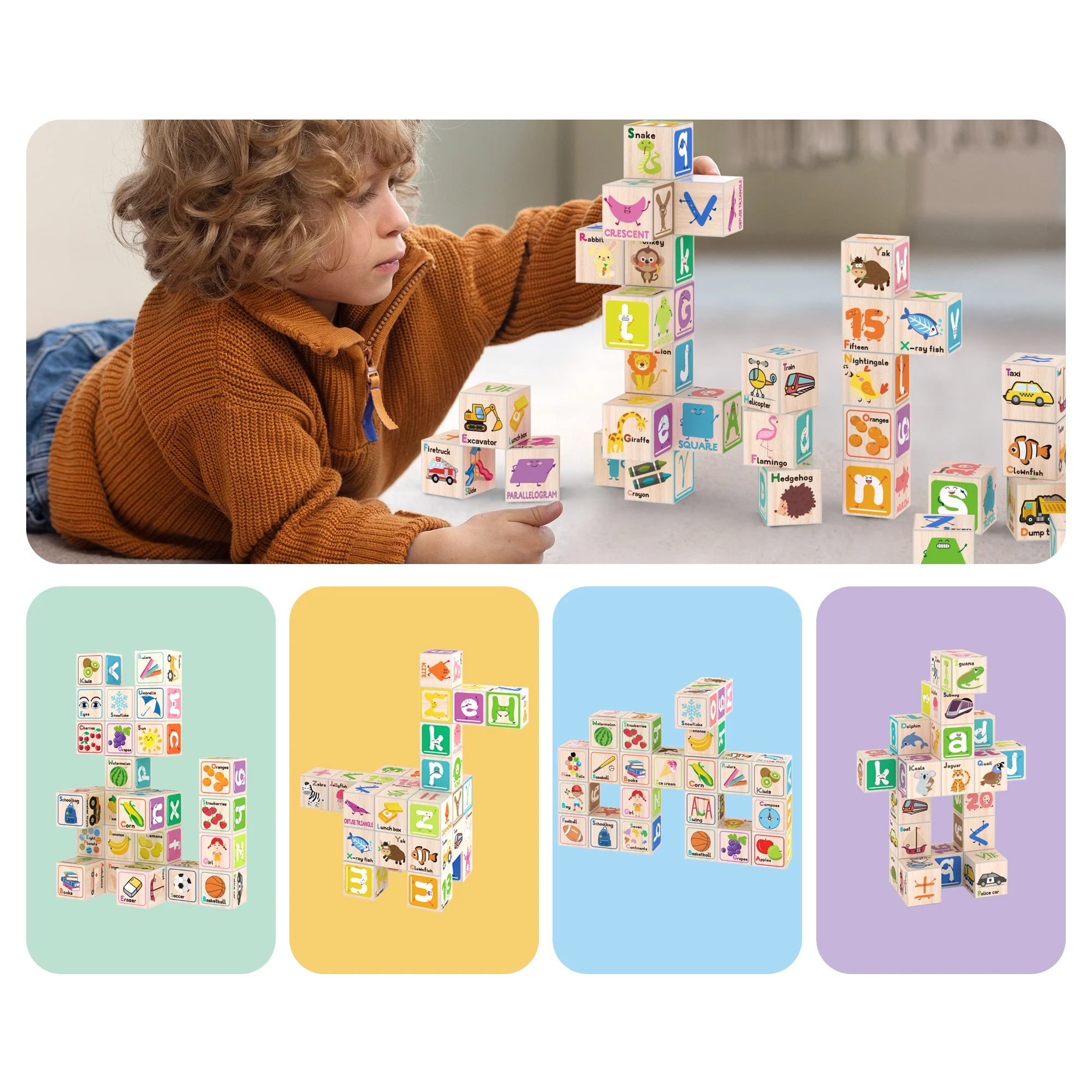 Magnetic Puzzle Cubes 216 Patterns Alphabet Numbers & Shapes 36 PCS Magnetic Puzzle Cubes 216 Patterns Alphabet Numbers & Shapes 36 PCS