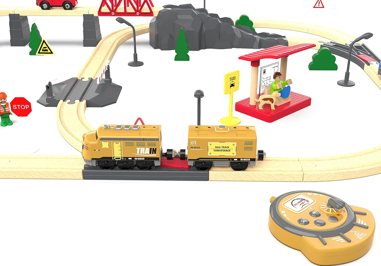 Motorized Train for Kids Remote Control Locomotive Train Toy for Wooden Tracks Motorized Train for Kids Remote Control Locomotive Train Toy for Wooden Tracks