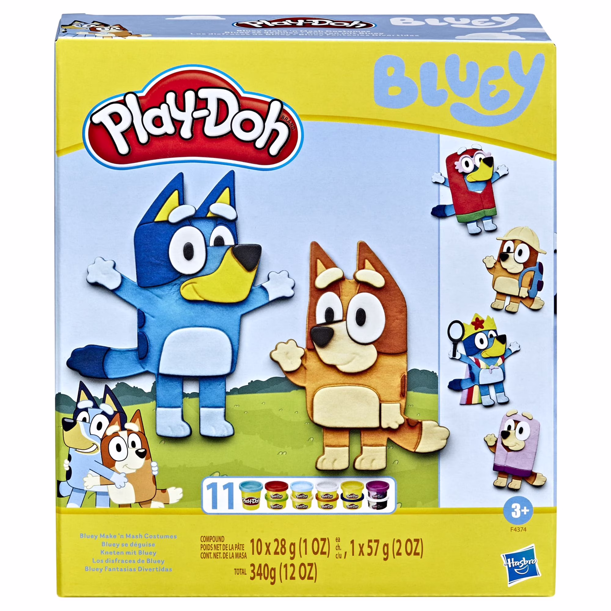Play-Doh Bluey Make 'n Mash Costumes Playset with 11 Cans