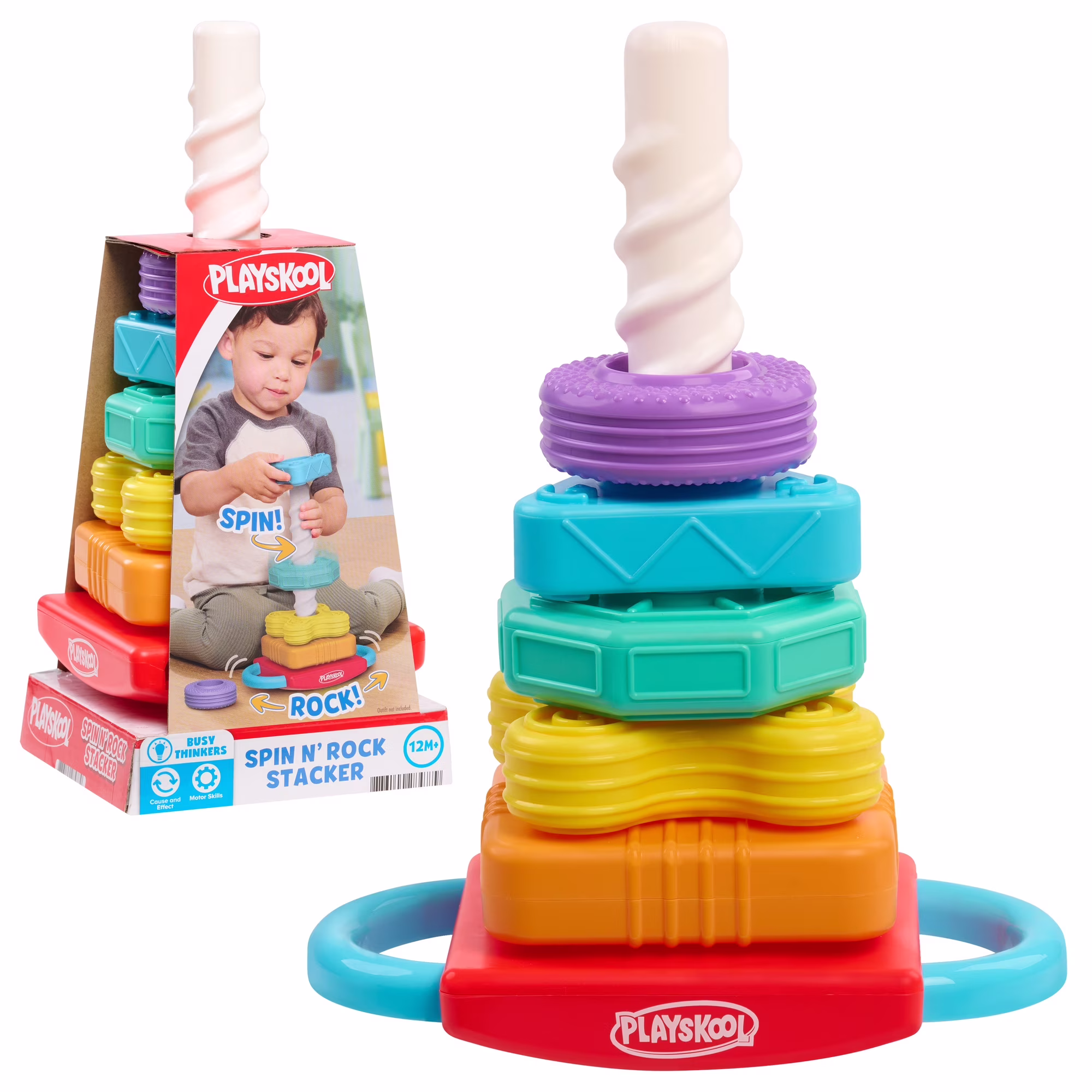 Playskool Spin 'N Rock Stacker Baby Learning Toy