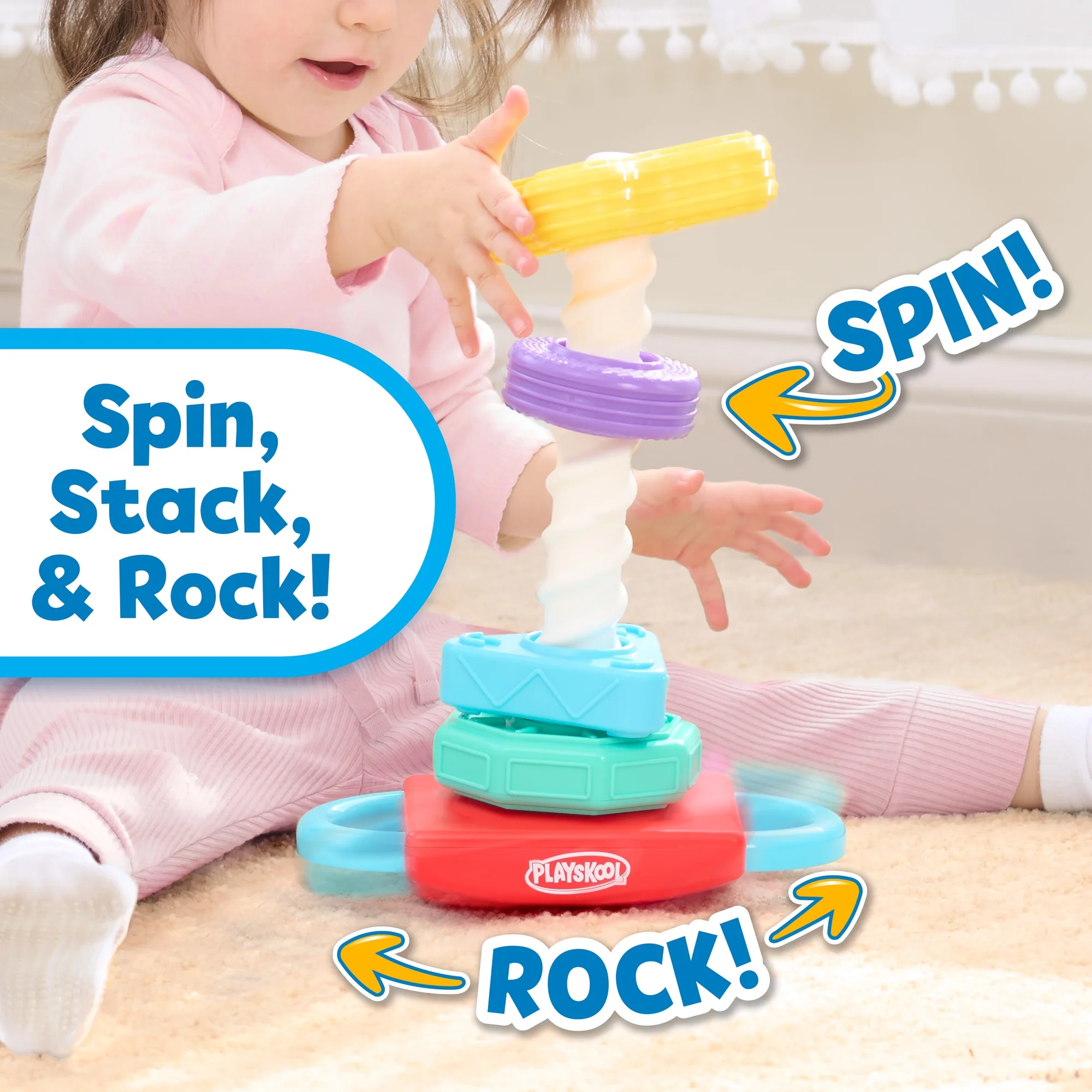 Playskool Spin 'N Rock Stacker Baby Learning Toy Playskool Spin 'N Rock Stacker Baby Learning Toy