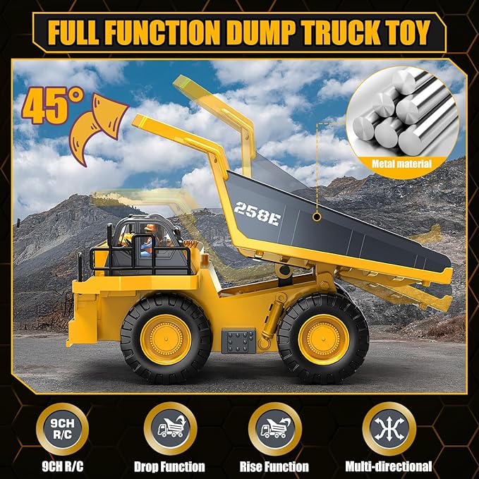 RC Dump Truck Toy for Boys Remote Control Play Truck Construction Vehicles RC Dump Truck Toy for Boys Remote Control Play Truck Construction Vehicles