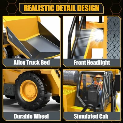 RC Dump Truck Toy for Boys Remote Control Play Truck Construction Vehicles