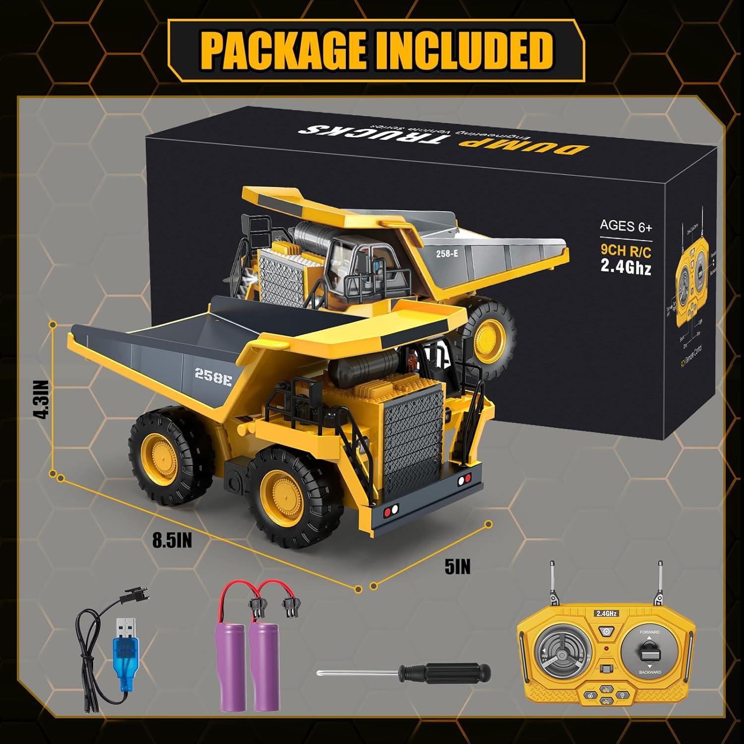 RC Dump Truck Toy for Boys Remote Control Play Truck Construction Vehicles RC Dump Truck Toy for Boys Remote Control Play Truck Construction Vehicles