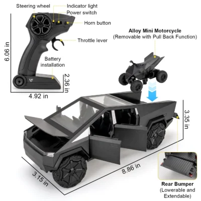 RC Radio Control Cybertruck Pickup Truck Remote Control Car Toy